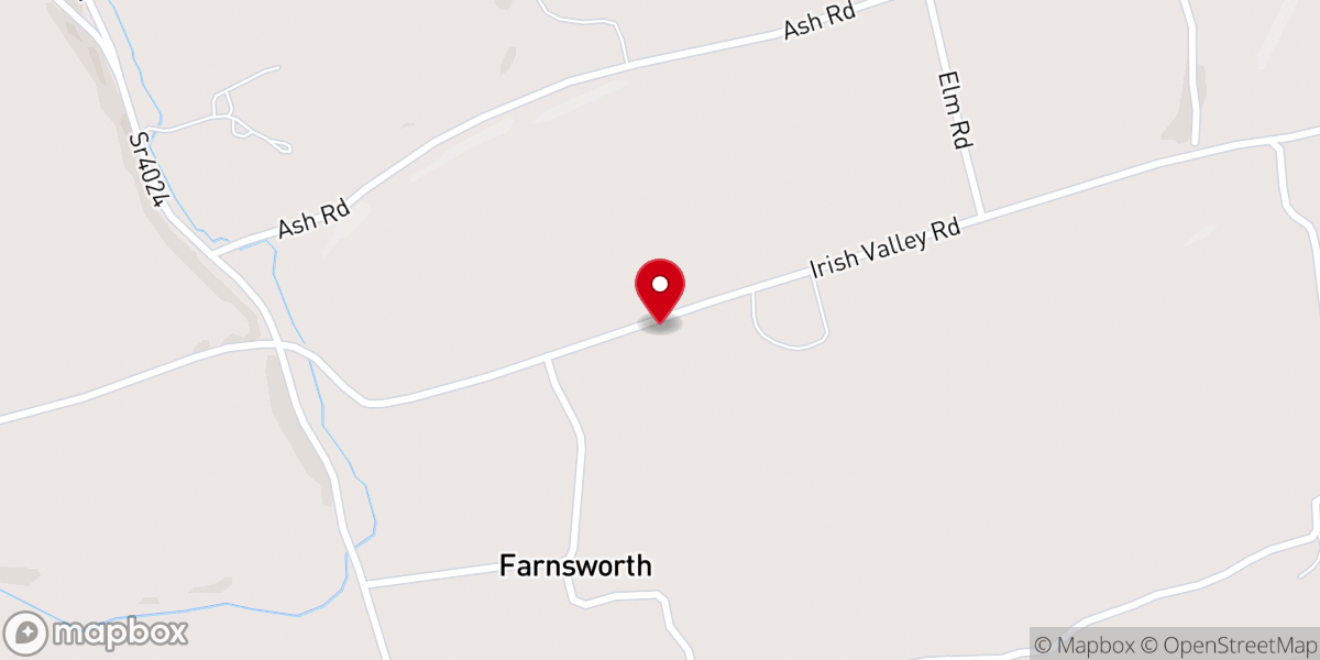 Map showing location of Irish Valley United Methodist