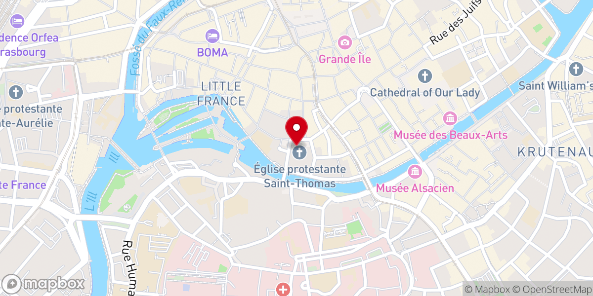 Map showing location of Église Saint-Thomas