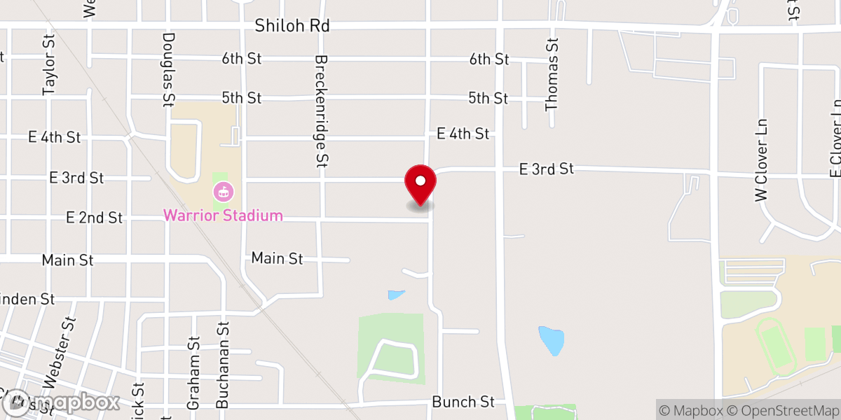 Map showing location of Church of Christ