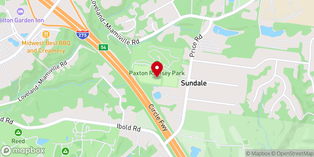 Map showing location of Paxton Ramsey Park