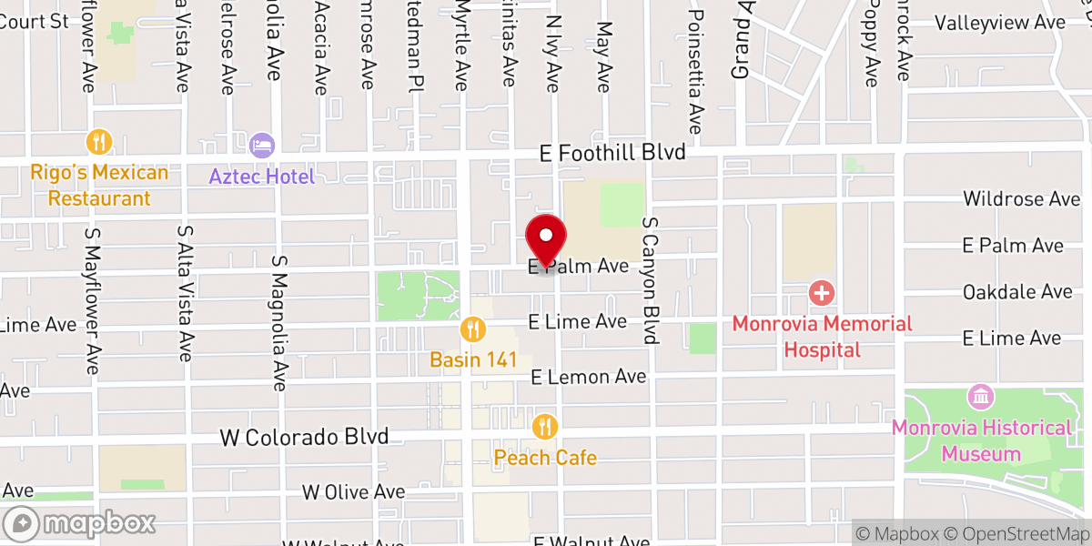 Map showing location of Monrovia United Methodist Church
