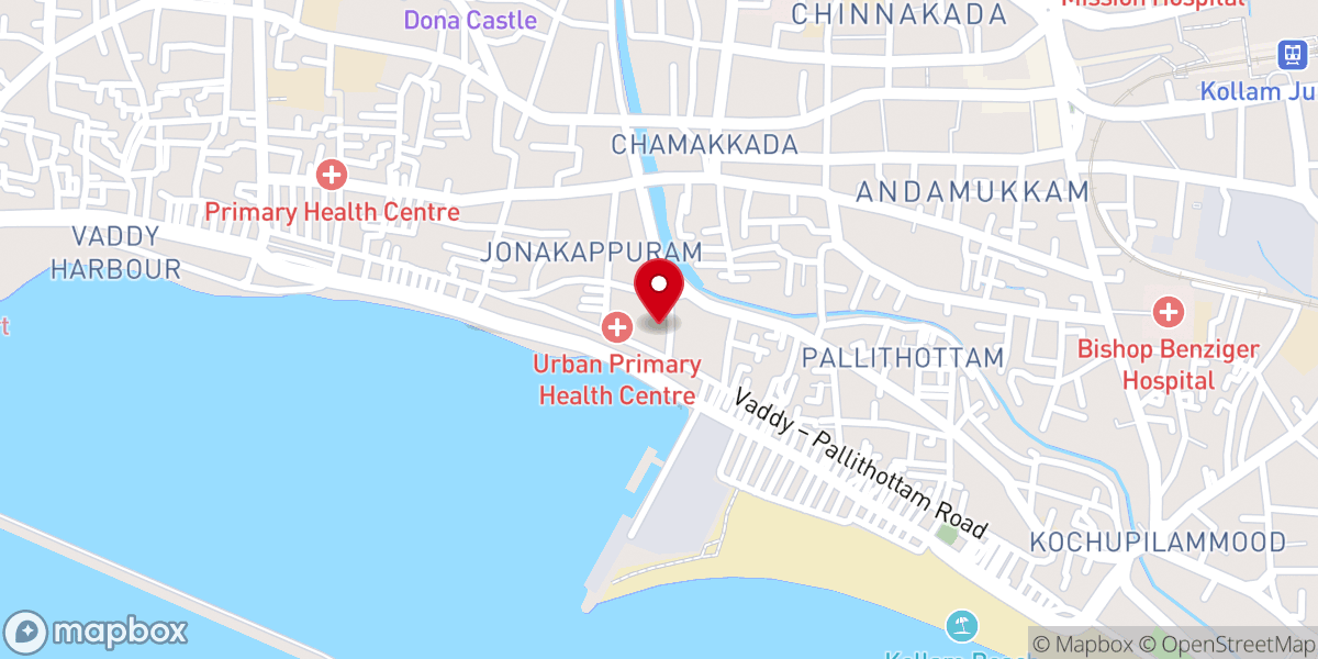 Map showing location of Our Lady of Purification Roman Catholic Church, Thomasleha palli
