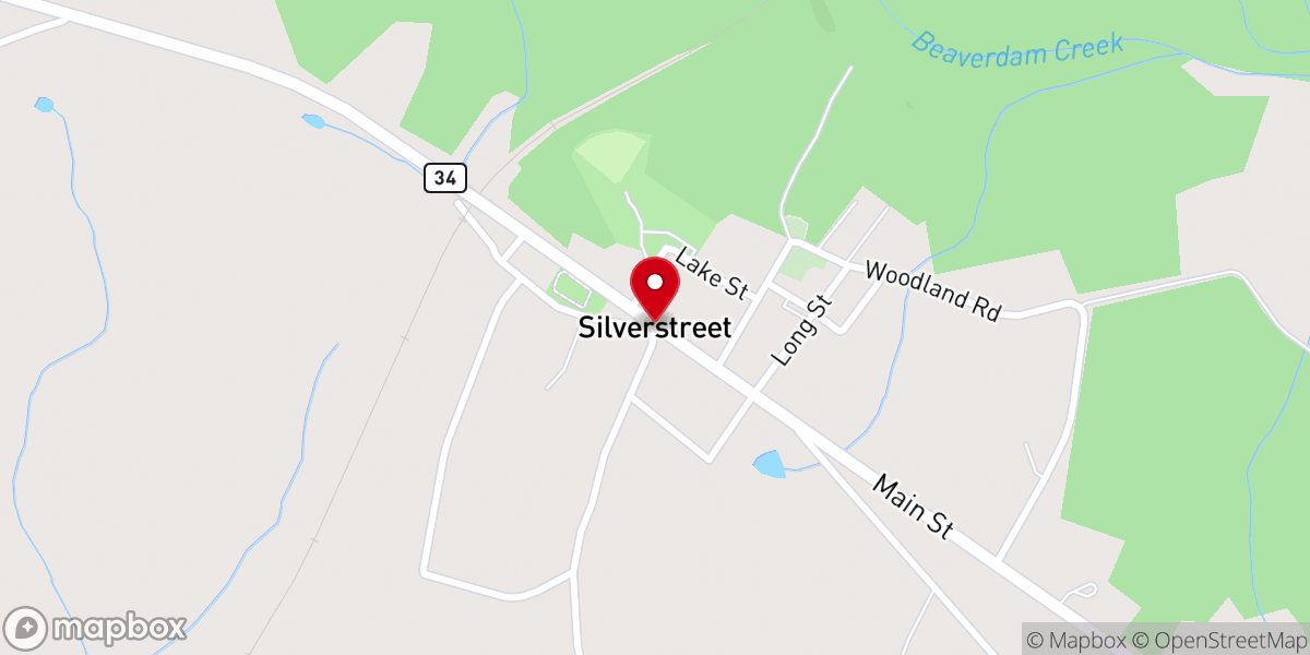 Map showing location of Silverstreet