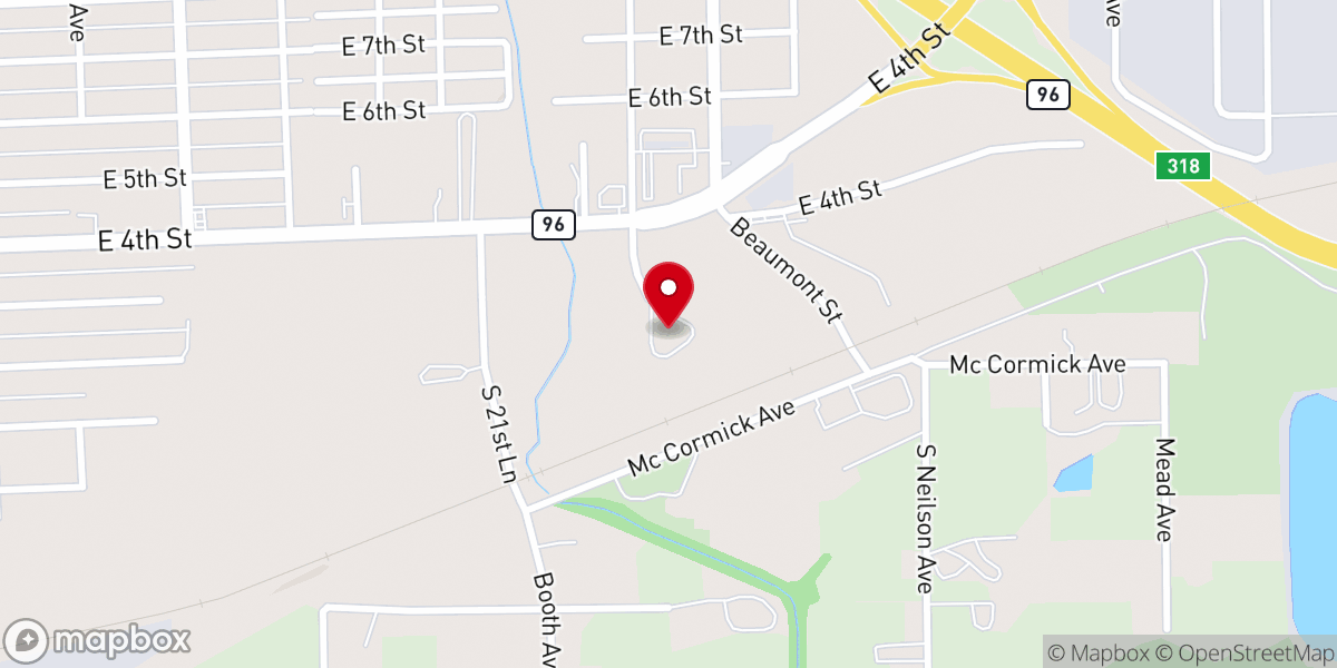 Map showing location of The Life Church
