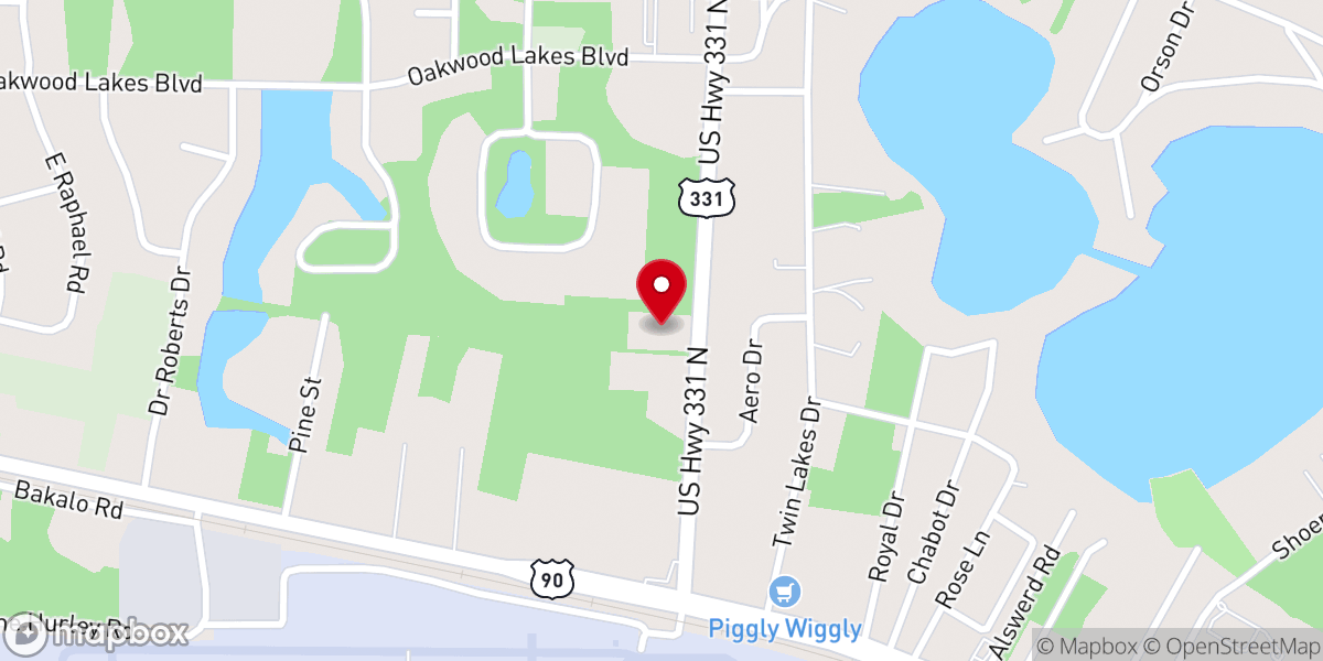 Map showing location of Westside Baptist Church