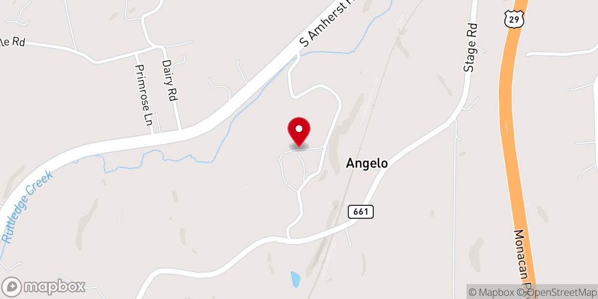 Map showing location of Virginia Center for the Creative Arts