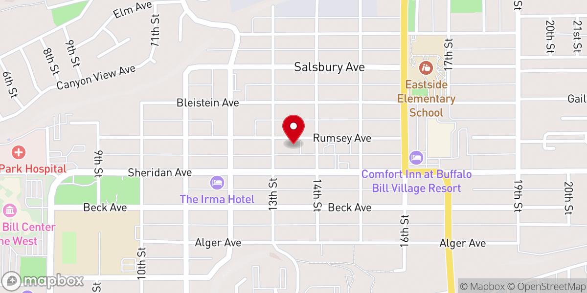 Map showing location of City of Cody