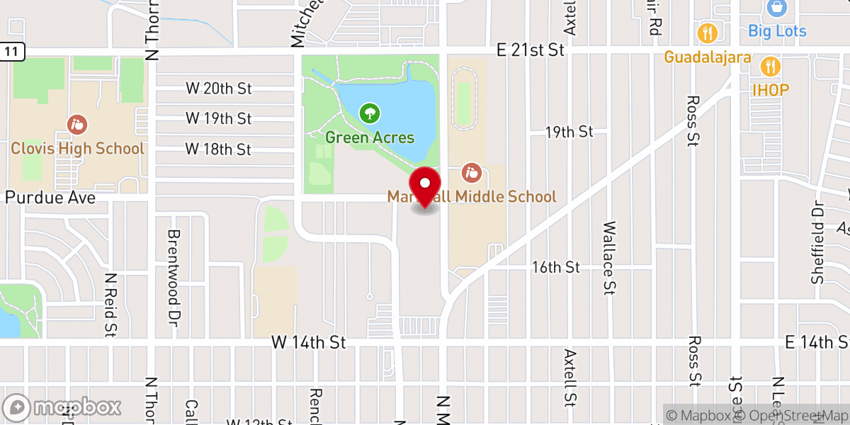 Map showing location of First Christian Church