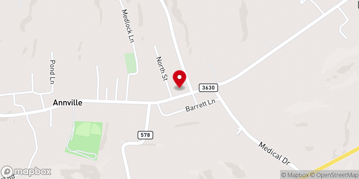 Map showing location of Annville United Methodist Church