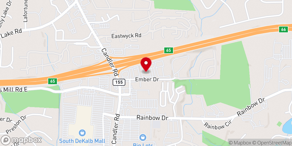Map showing location of Dominion City Church Decatur
