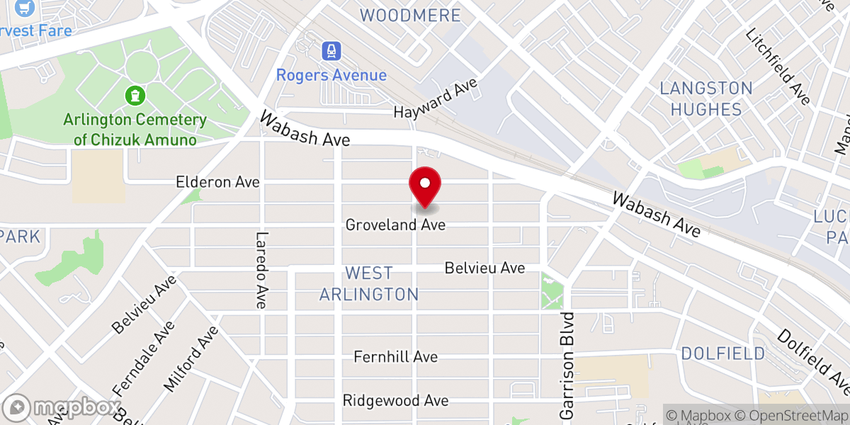 Map showing location of First Christian Community Baptist Church