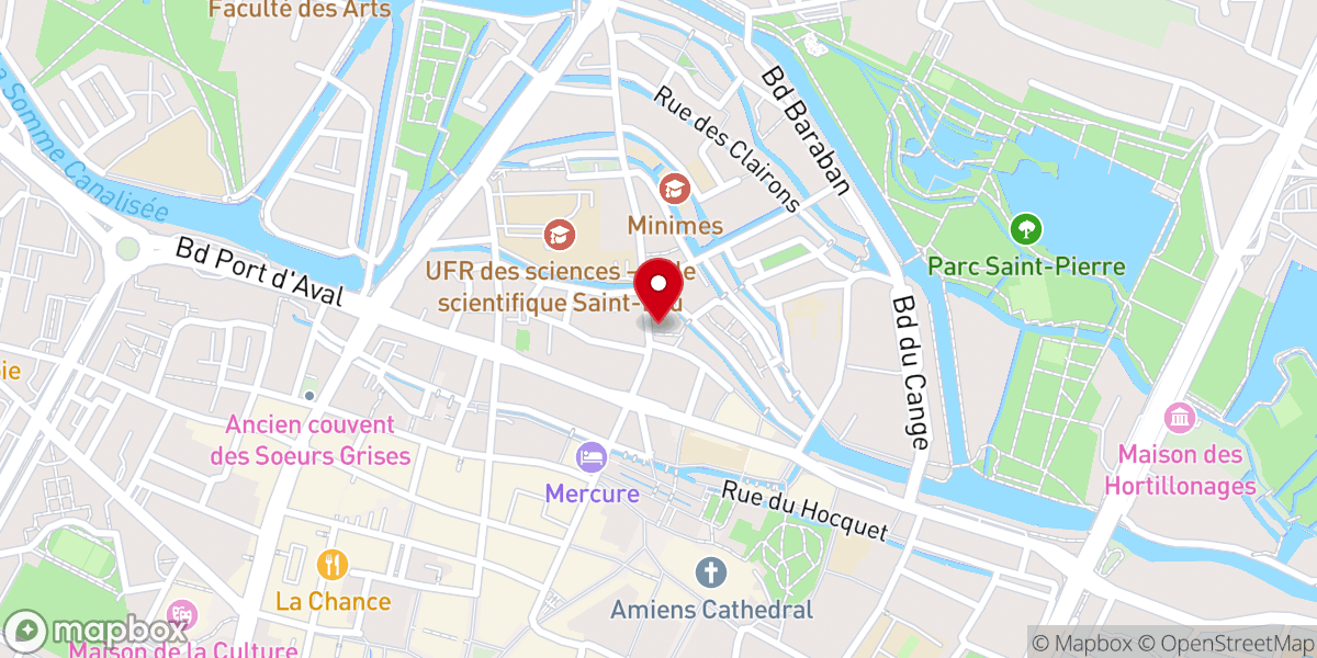 Map showing location of Église catholique Saint-Leu d'Amiens
