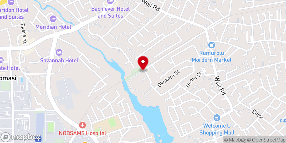 Map showing location of Potters house church Port Harcourt