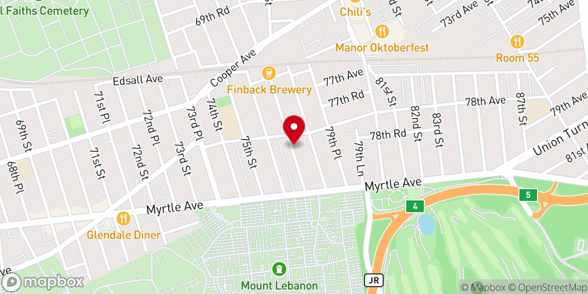 Map showing location of United Presbyterian Church of Ridgewood - Food Distribution Center