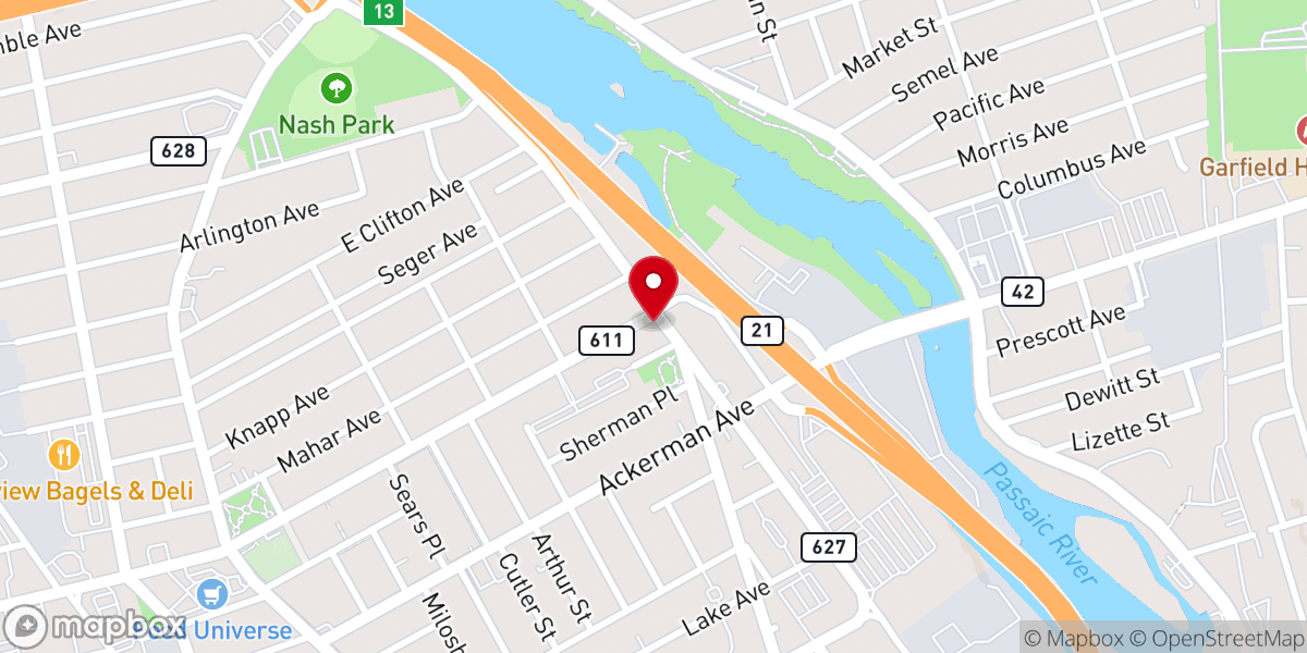 Map showing location of Sacred Heart Roman Catholic Church