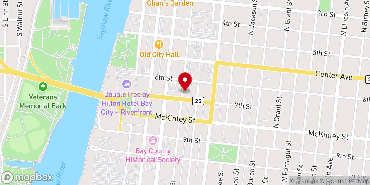Map showing location of Hopevale Church - Bay City Ministry Center