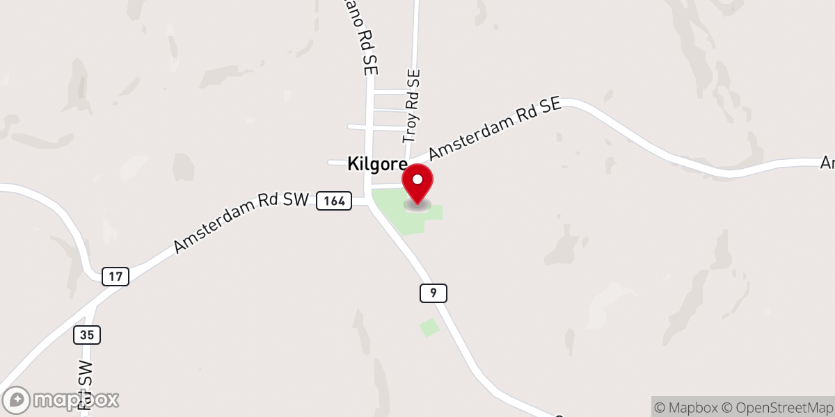 Map showing location of Kilgore United Methodist Church