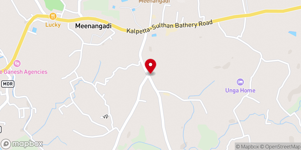 Map showing location of AG Church Meenangadi