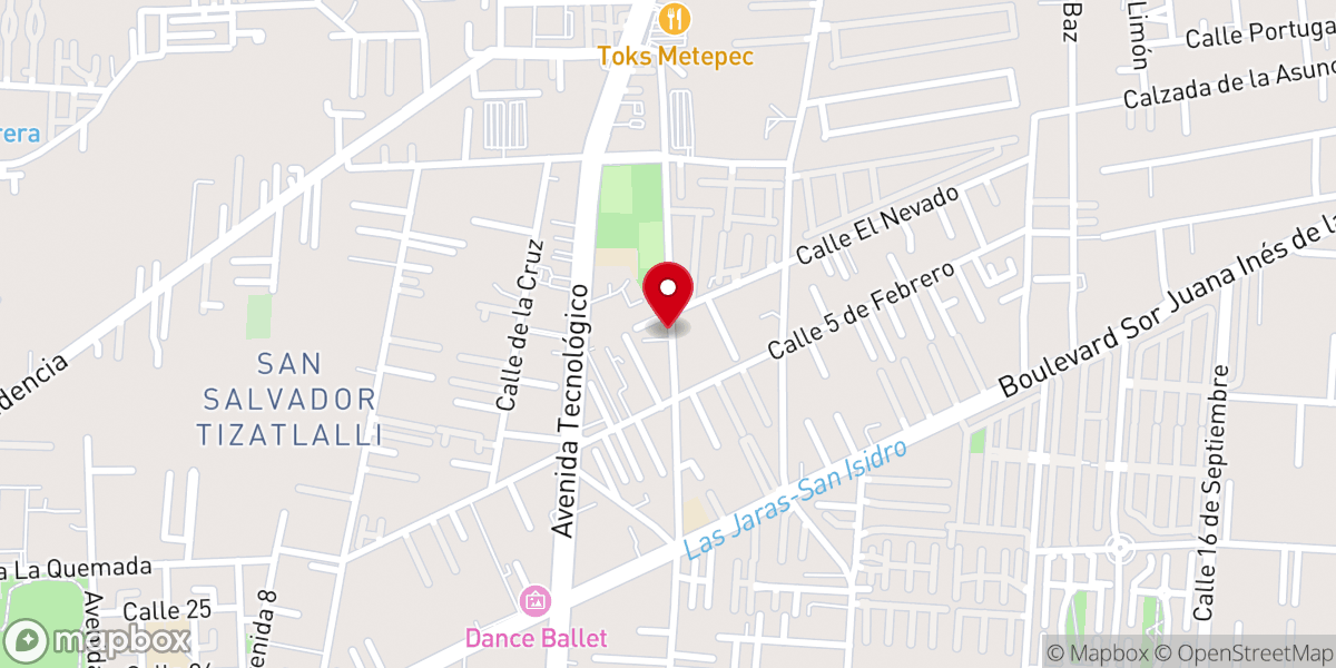 Map showing location of Más Vida Toluca