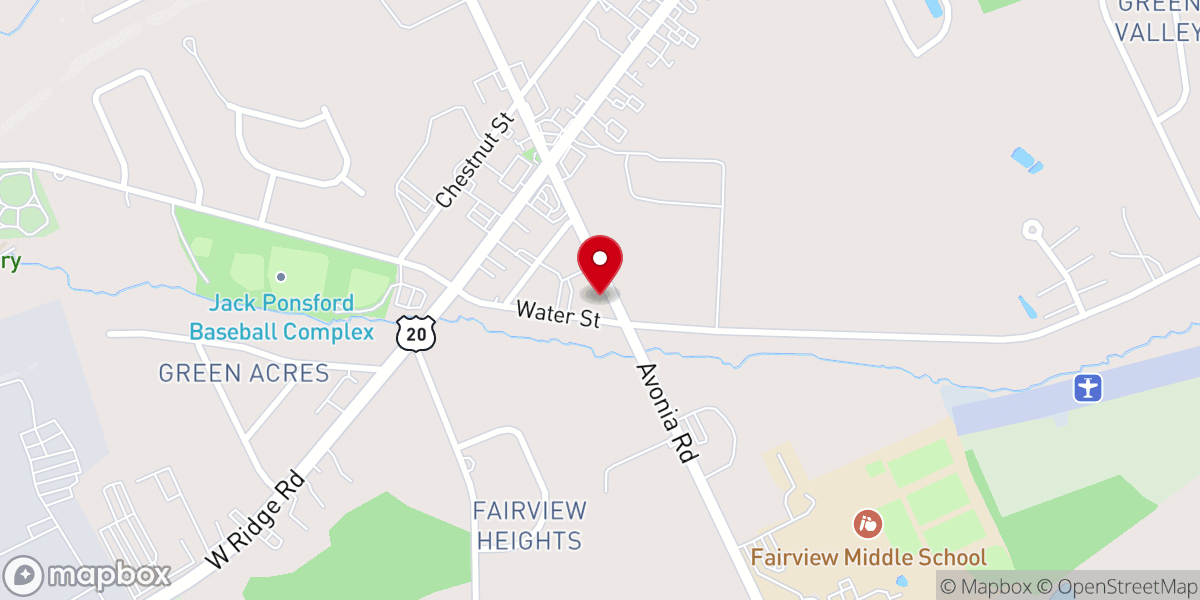 Map showing location of Fairview Presbyterian Church