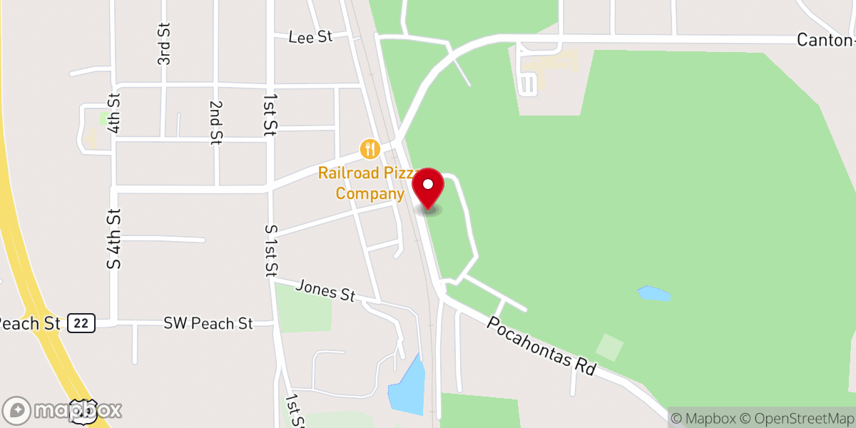 Map showing location of Jones Chapel Church