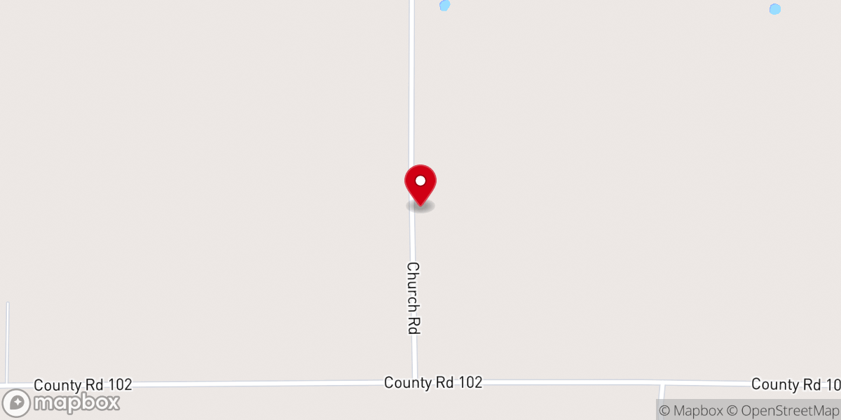 Map showing location of Greely Church