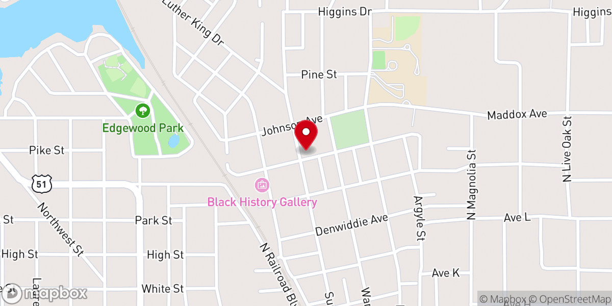 Map showing location of Flowery Mt Baptist Church