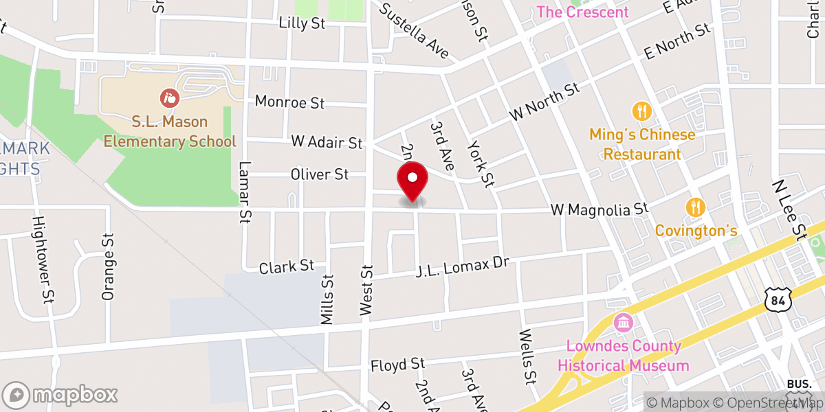Map showing location of St John Ame Church
