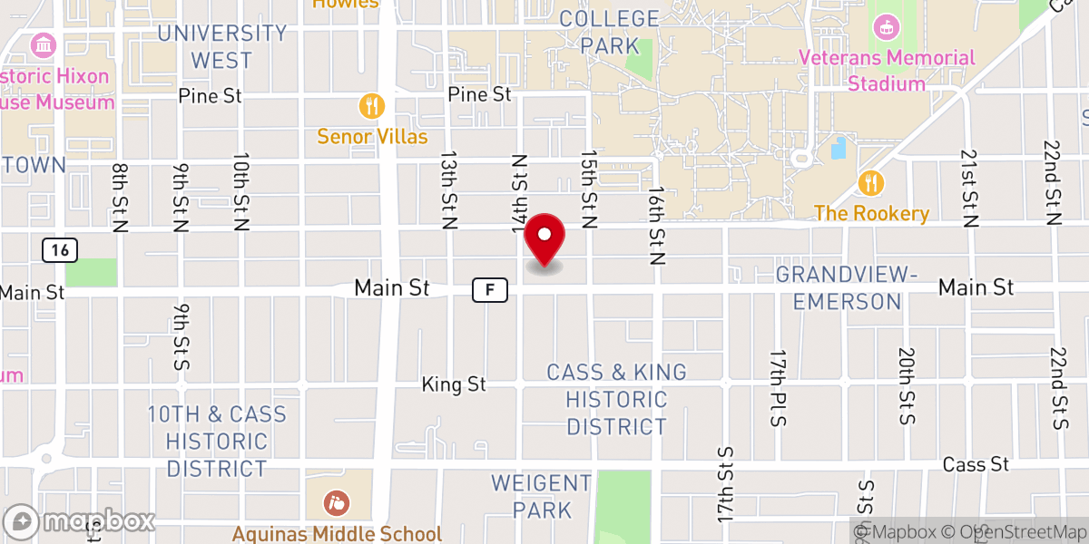 Map showing location of Faith Lutheran Church