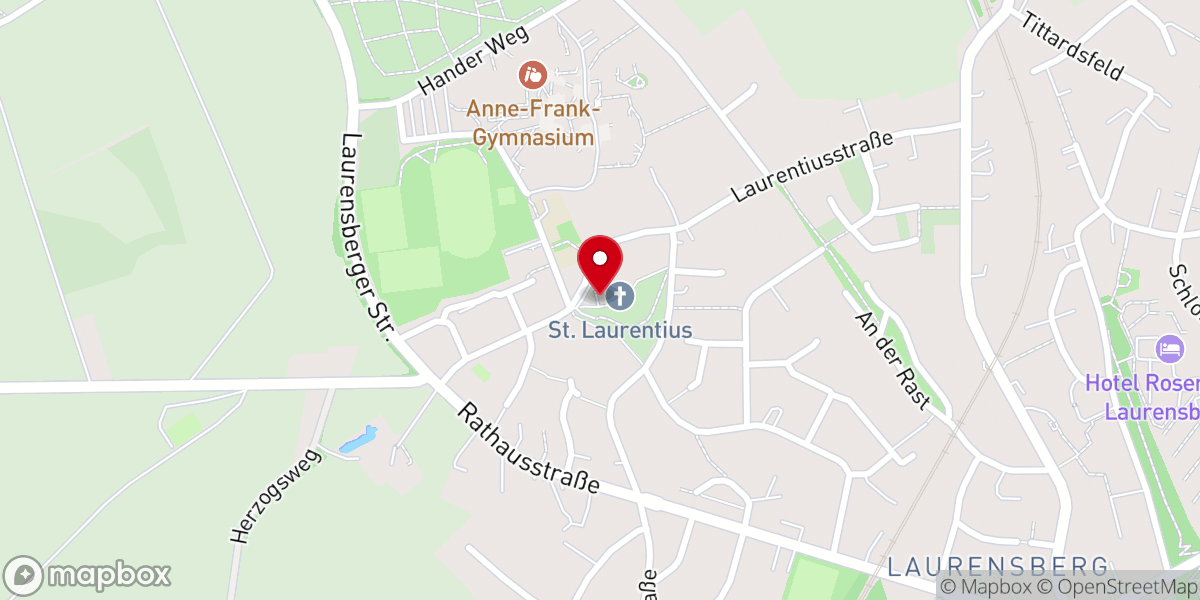 Map showing location of St. Laurentius