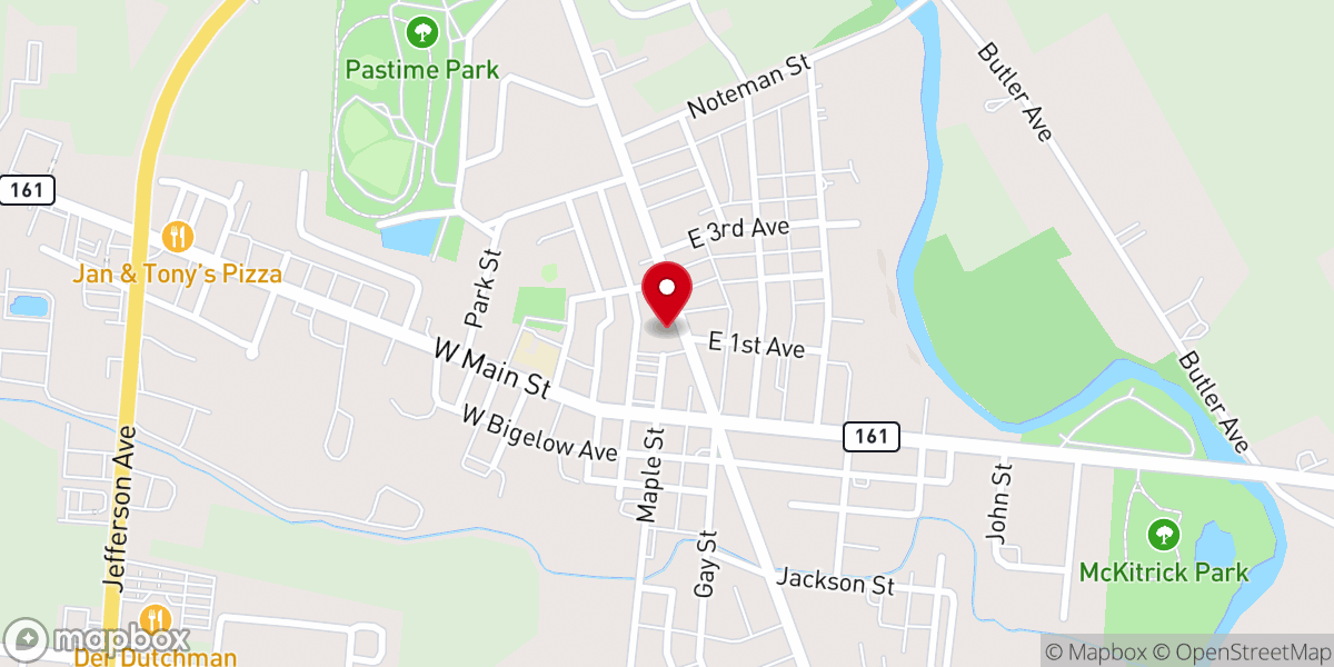 Map showing location of Plain City United Methodist Church