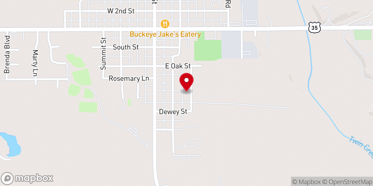 Map showing location of West Alexandria Pentecostal Church