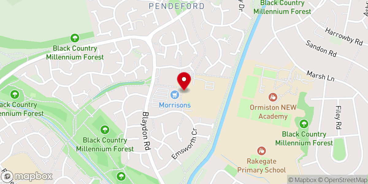 Map showing location of St. Paul's Church
