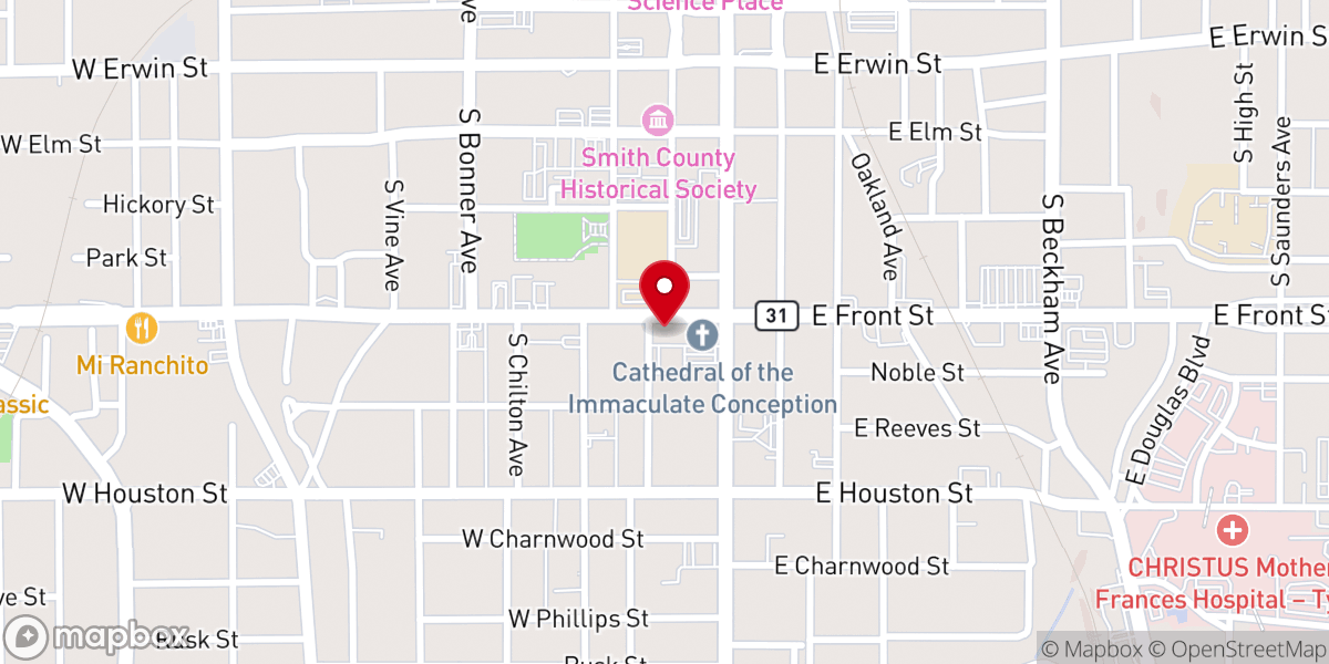 Map showing location of St. Vincent de Paul