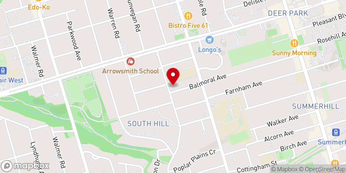 Map showing location of St. John’s Evangelical Lutheran Latvian Church of Toronto