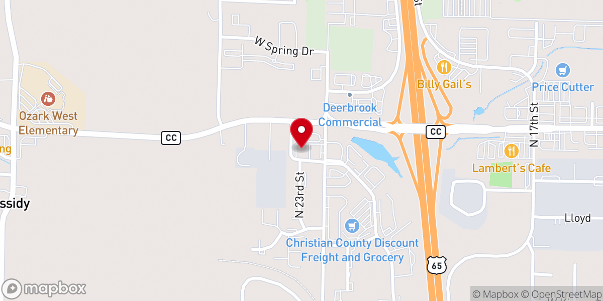 Map showing location of Lake Hills Church