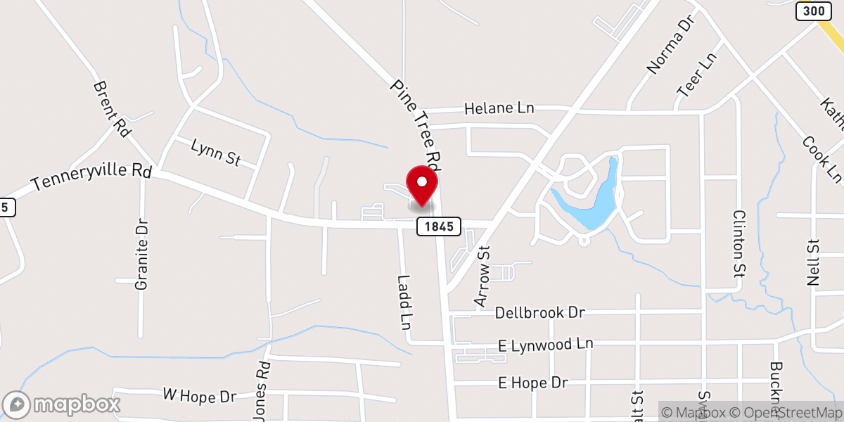 Map showing location of Calvary Baptist Church
