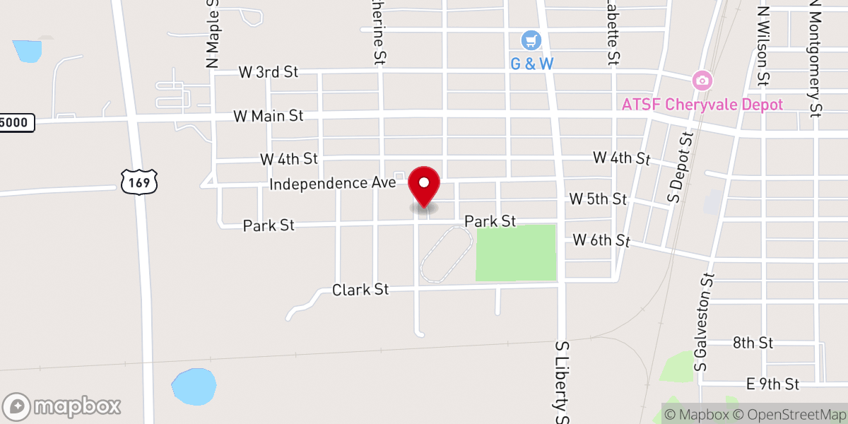 Map showing location of Bible Holiness Church