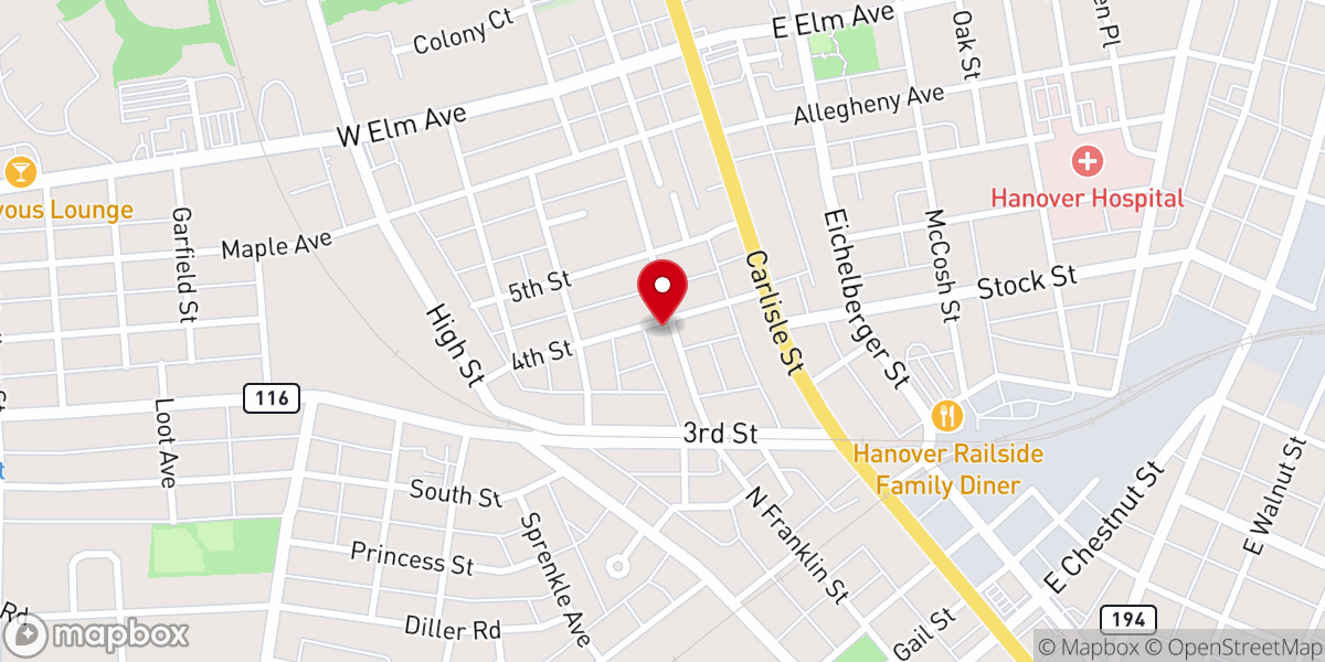 Map showing location of Grace United Church of Christ