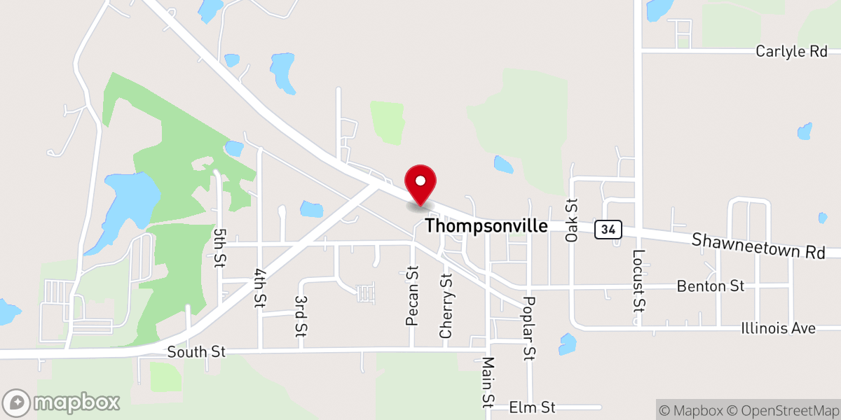 Map showing location of Thompsonville First Baptist Church
