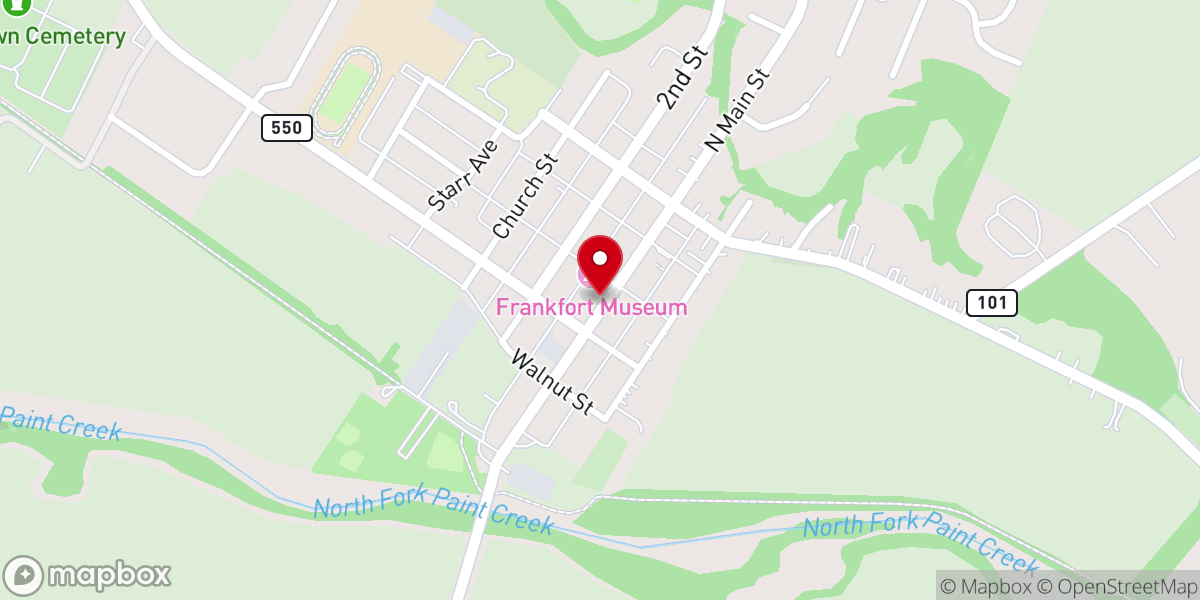 Map showing location of Frankfort Municipal Building
