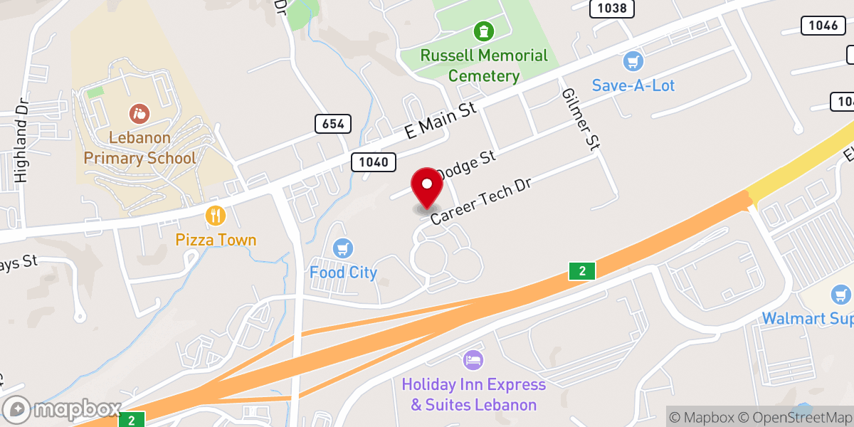 Map showing location of Bethel Baptist Church