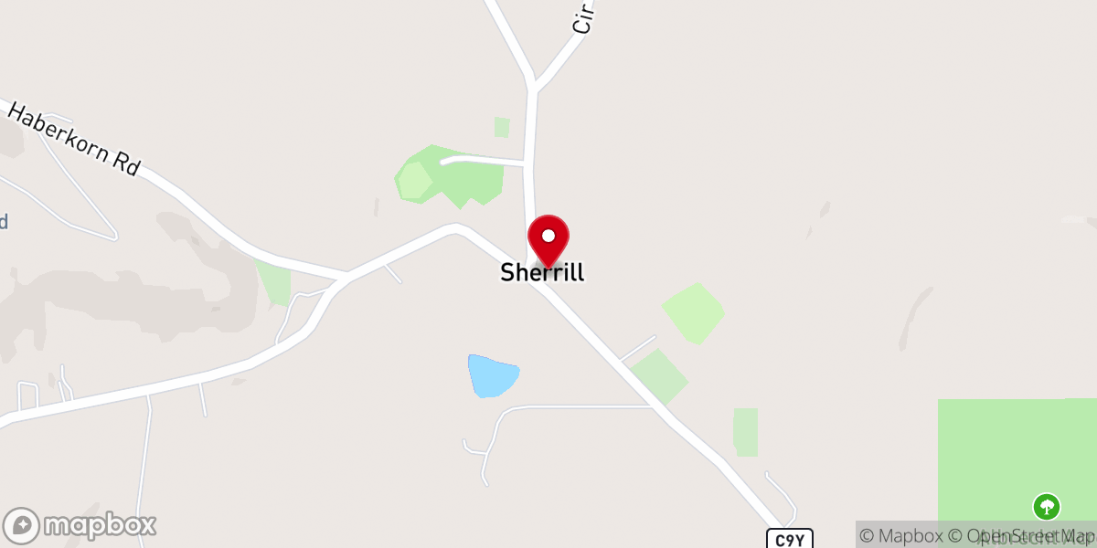 Map showing location of Sherrill Methodist Church