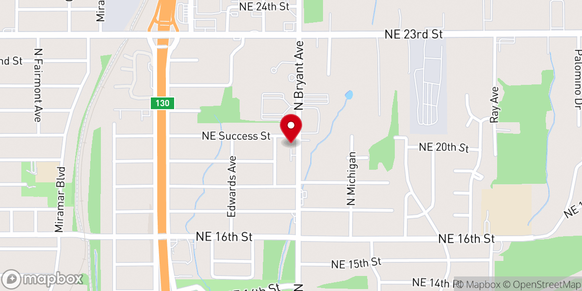 Map showing location of Progressive Baptist Church