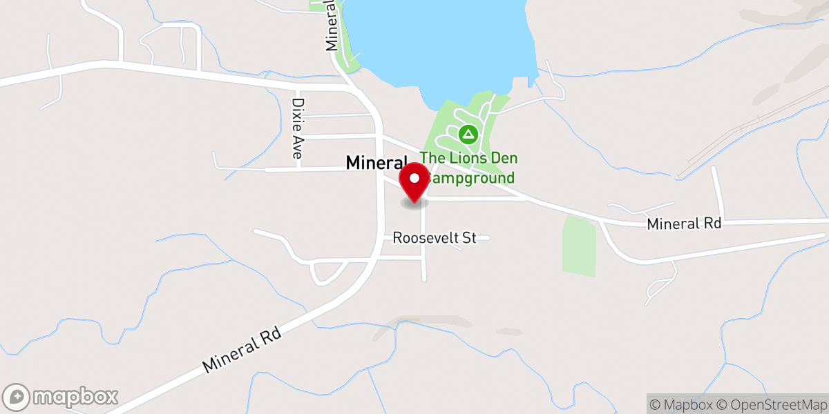 Map showing location of Mineral Presbyterian Church