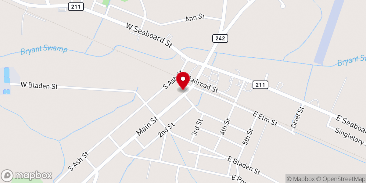 Map showing location of Calvary church