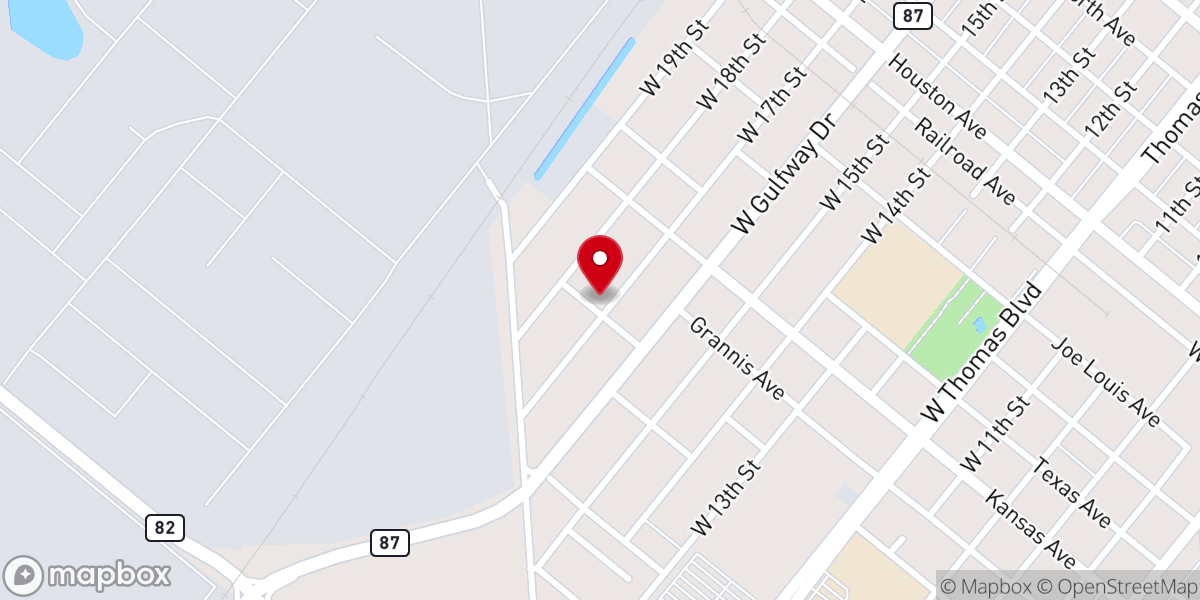 Map showing location of Barnes Memorial Methodist Church