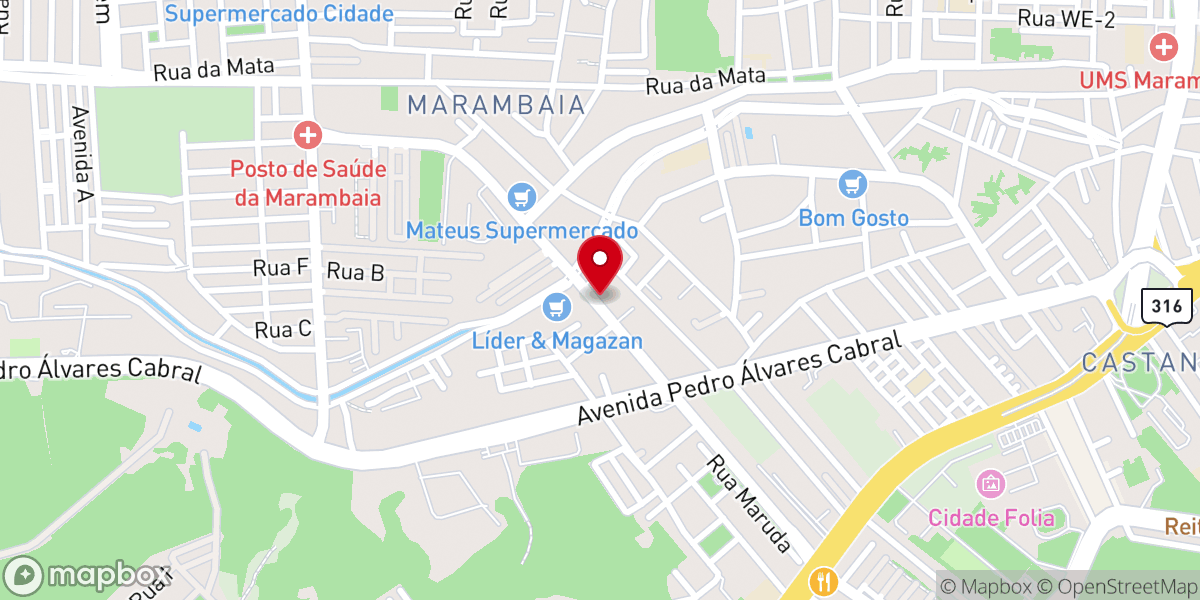 Map showing location of Igreja Batista Nacional Nova Aliança