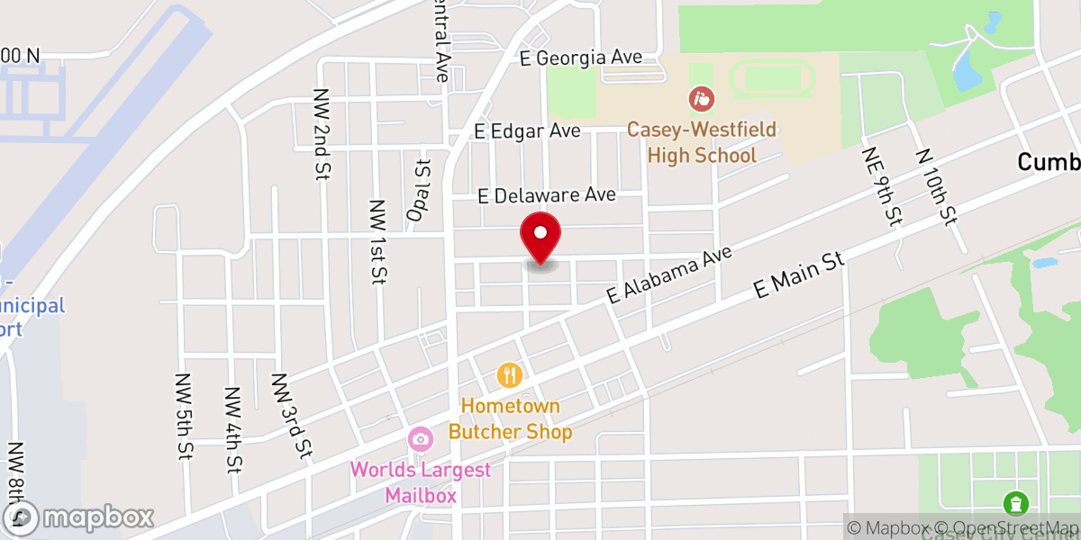 Map showing location of Trinity Lutheran Church