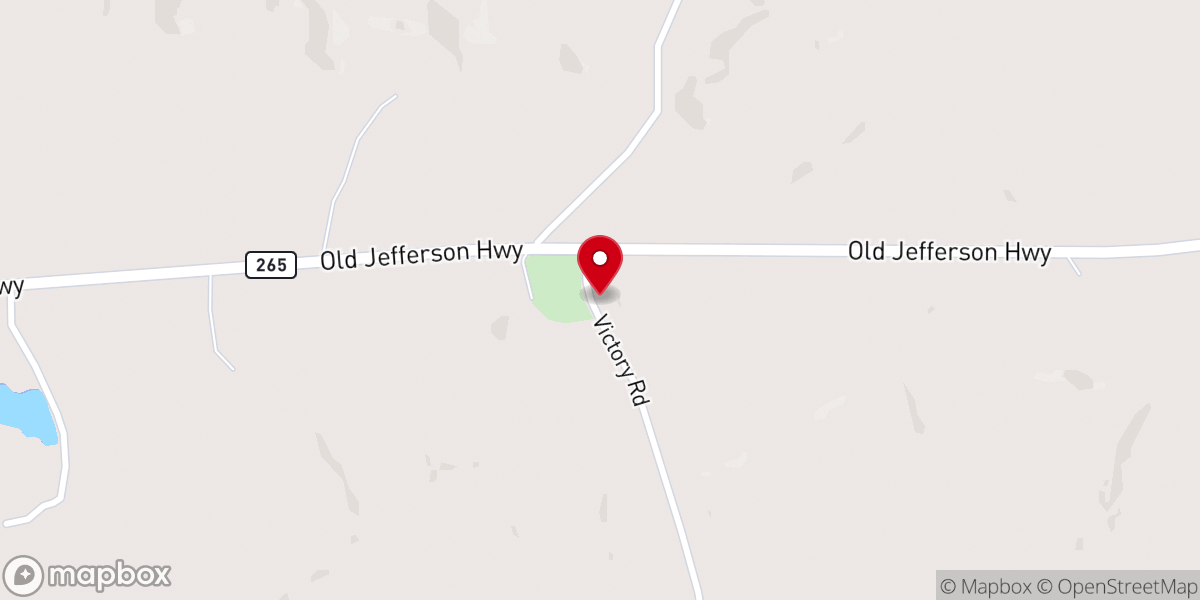 Map showing location of Flat Creek Baptist Church